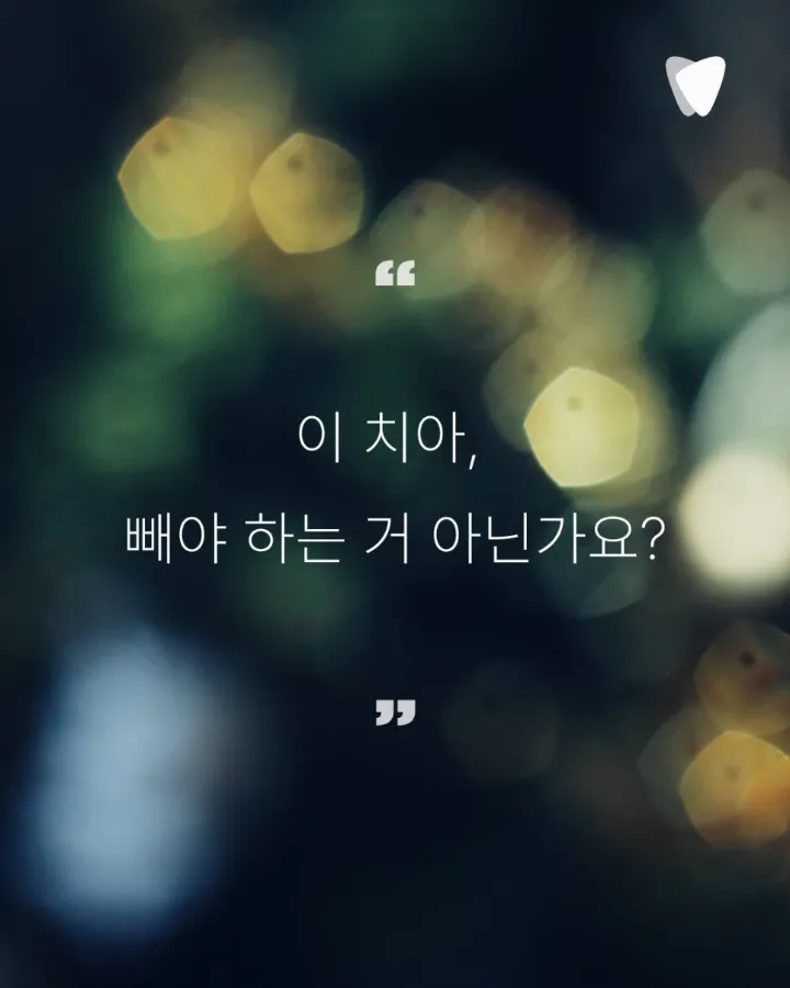 이미지 카드 · 신경치료 후 자연치아를 쉽게 빼지 않는 이유
