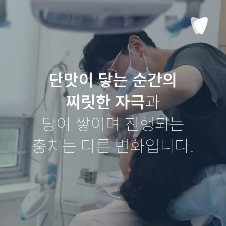 이미지 카드 · 단것을 먹을 때 이가 찌릿한 이유, 충치 단계와 관련 있을까요